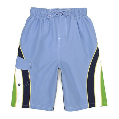 No Boundaries - Boy's Reverse Stripe Swim Trunks