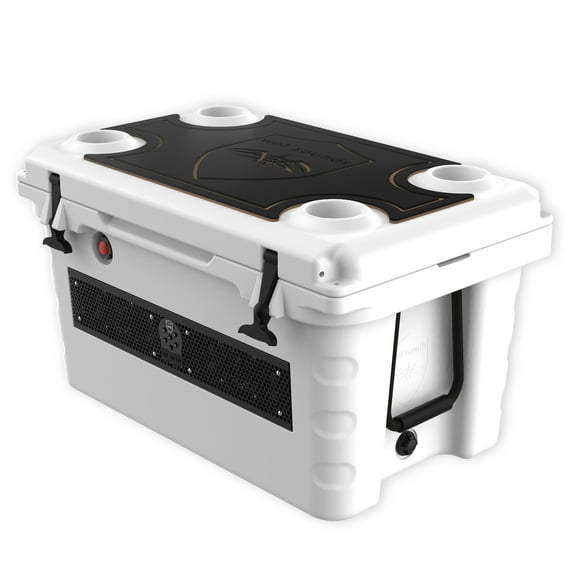 Wet Sounds Stealth SHIVR-55-WHT White High Output Audio Cooler Speaker System Top Gator Step Kit - Black over Whiskey