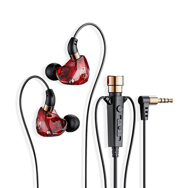 Cateissary Auriculares con cable 96dB 3,5mm Reducción de ruido Auriculares intrauditivos Interior Exterior Transmisión en vivo Grabación de voz Teléfono y Comunicación rojo 1.2 millones