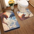thumbnail image 2 of Yiaed Cloud Red And Blue Dragon Print Bathroom Mat Set 2 Pieces Mat Anti-Skid Pad Ultra Soft and Absorbent Bathroom Bath Mat Contour Bath Rugs for Toilet Base, 2 of 6