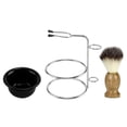 thumbnail image 2 of Shaving Kit for Men, Stainless Steel Shaving Razor&Brush Holder Soap Bowl Badger Hair Beard Shave Brush Kit, 2 of 4