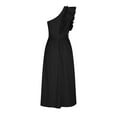 thumbnail image 6 of Kaemgyyd Cocktail Dresses for Women One-Shoulder Sleeveless Ruffle Dresses Tie Waist a Line Formal Evening Dress, 6 of 6