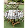 thumbnail image 5 of Outdoor Tablecloth with Umbrella Hole Zipper Black Botanical Round Tablecloth 60" Waterproof Outside Table Cloth Modern Farmhouse Tropical Leaves Patio Table Cover Tablecloths for Picnic Party, 5 of 8