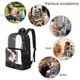 thumbnail image 5 of Whosucclay Cat Phone Relaxing Clear Backpack for Girls Boys, Elementary Preschool Transparent Front Zipper Pocket Laptop Backpack for Work Travel, 5 of 10