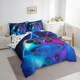 thumbnail image 3 of Castle Fairy Abstract Game Controller Boy Girl Bedding Comforter Set 7pcs,Gradient Teens Game Gamepads Queen Bedding Sets Super Cozy,Neon Lights Stripes Queen Sheet Sets,Ultra Soft Home Decor, 3 of 8