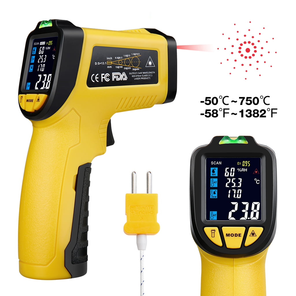 Handheld Non-contact Digital Infrared Thermometer K-type Probe Temperature Gun