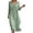 A-Green393, variant on Women's Eyelet Trim Midi Dress V Neck Three Quarter Sleeve Bohemian Casual Tunic Dress