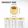 thumbnail image 2 of 4Pack 1/4" Tube OD Brass Flare Cap, 7/16"-20 UNF Female Thread SAE Pipe Fitting, 2 of 6