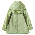 thumbnail image 5 of Atogsazn Kids Girls Zip Up Jacket Childrens Casual Lightweight Sun Protection Long Sleeve Hooded Jacket Tops Green 7-8 Years Fashion, 5 of 5