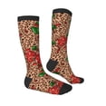 thumbnail image 3 of Vsdgher Rose Mix Leopard 1 Print Thigh High Socks Extra Long Stretchy Sock Women Over Knee High Opaque Stocking Daily Wear, 3 of 5