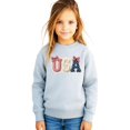 thumbnail image 5 of Ink-Printed USA Coquette Bow Sweatshirt for Women Girls Kids Patriotic July 4th Family Matching Gray Sweatshirt Youth XS, 5 of 8