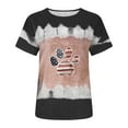 thumbnail image 4 of Lenago Hauts d'Été Grande Taille pour Femmes Mode Jour de l'Indépendance Col Rond Manches Courtes Imprimé Blouse Tenues du 4 Juillet pour Femmes, 4 of 5