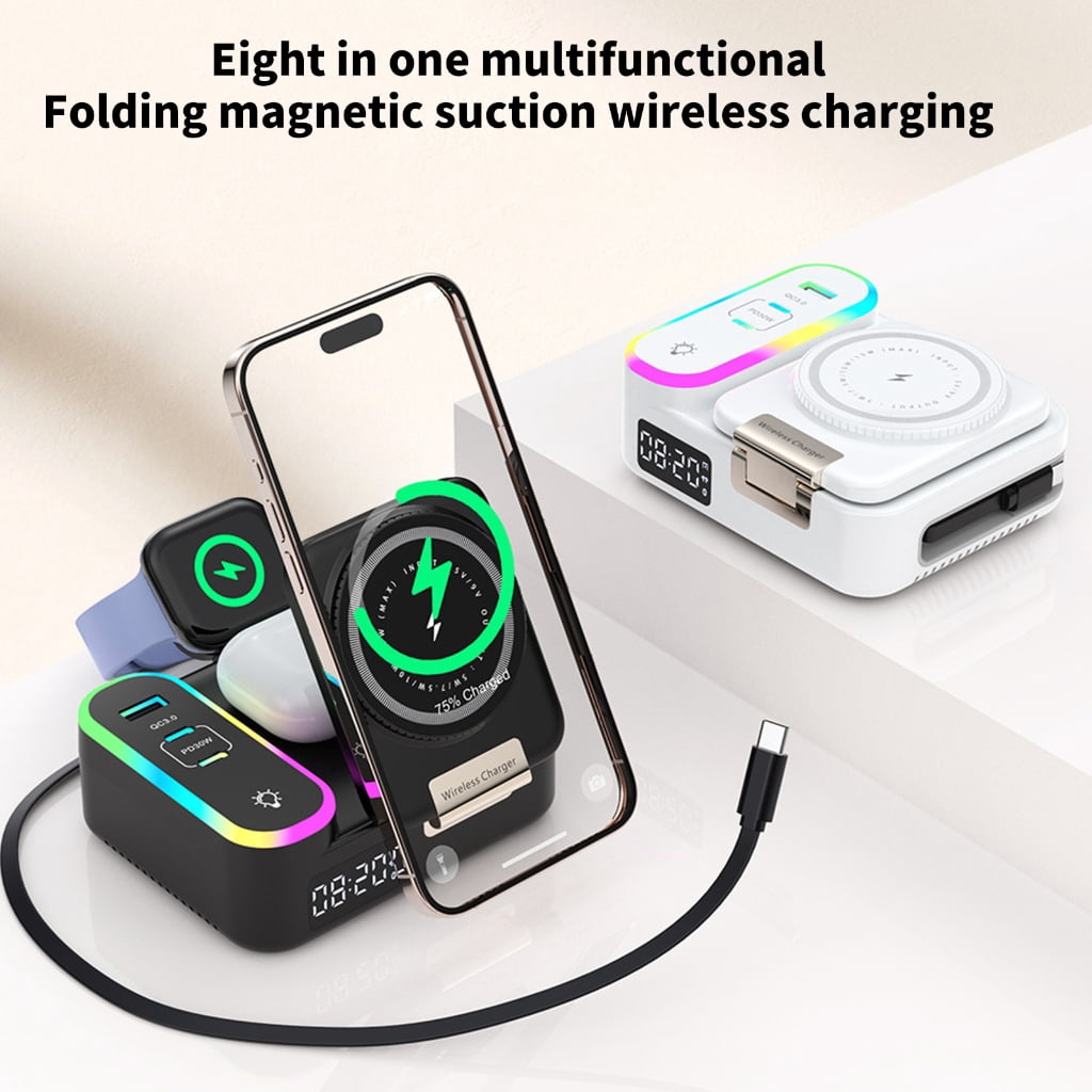 3 In 1 15W Magnetics Chargers With Flexible Retractable Cable For Phones And Watches