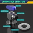 thumbnail image 4 of 1/2 Inch All Copper Ball Valve, Ball Core Full Open High Flow Angle Valve, Hot and Cold Water Control Ball Valve Blue,1 x Ball Valve,Blue, 4 of 7