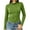 #09 Green, variant on No Boundaries Long Sleeve Shirts for Women Mock Turtleneck Base Tee Ruffle Neck Slim Fit Fall Tops
