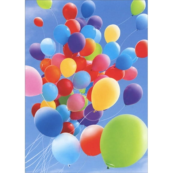 Avanti Press Colorful Balloons on Blue Sky Blank Note Card
