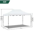 thumbnail image 2 of Erommy 10' x 15' Heavy Duty Outdoor Canopy, Easy up Canopy Tent for Parties with Roller Bag, 4 Sand Bags,White, 2 of 9