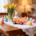 thumbnail image 6 of Easter Resin Figurine of Bunny Riding Carrot Car, Cute Desktop Tabletop Ornament for Spring Easter Holiday, Mini Statue for Home Office Desk Farmhouse & Festive Easter Decorations, 8*6*3in, Orange, 6 of 8