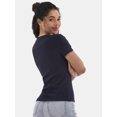 thumbnail image 2 of No Boundaries Ribbed Crewneck Tee with Short Sleeves, Women's, 2 of 4