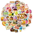 thumbnail image 1 of Paquete de pegatinas Kawaii Cat Donut Food, 50 unidades, vinilo con dibujos animados, 1 of 2