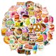 thumbnail image 1 of Paquete de pegatinas Kawaii Cat Donut Food, 50 unidades, vinilo con dibujos animados, 1 of 2