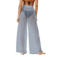 thumbnail image 5 of Women's Bohemian Chiffon Wide-Leg Pants Polka Dot Lightweight Sheer Mesh Pants Sun Protection Beach Trousers,S,Gray, 5 of 6