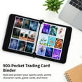 thumbnail image 2 of 900-Pocket Trading Card Binder, Portable Card Binder with Removable Sheets, Sports Card Binder, PU Leather Storage Case with Zipper for Standard-sized Sports Cards, Anime Character Cards, Game Cards, 2 of 6