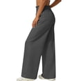 thumbnail image 7 of Miluxas Girl's Wide Leg Pants Elastic Waist Summer Boho Palazzo Pants Beach Vacation Casual Trousers Gray 5-6Years, 7 of 7