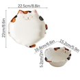 thumbnail image 2 of Cartoon Cat Dinner Plate for Salad, Desserts, Appetizers, Sweets - Handpainted Ceramic Plate 6/9 inch, Microwave & Dishwasher Safe, 2 of 5