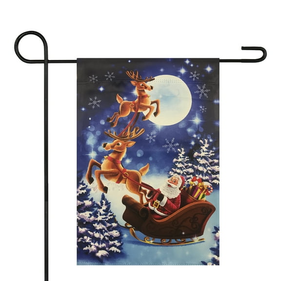 Northlight Sleigh-Riding Santa Christmas Outdoor Garden Flag - 18" x 12.5"