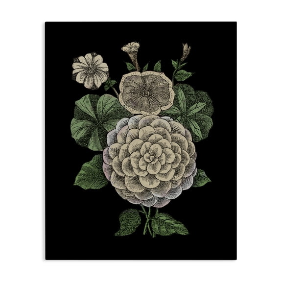 Stupell Industries Shabby Chic Yellow Flowers On Black Canvas Art, 16 x 20, by The Saturday Evening Post
