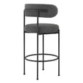 thumbnail image 5 of Modway Albie Boucle Fabric Bar Stools - Set of 2 in Charcoal Black, 5 of 11