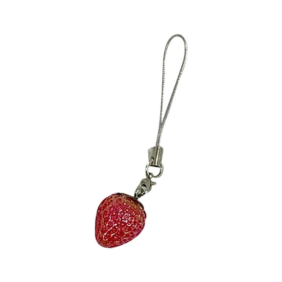 COOLHOOD Handmade Strawberry Phone Chain Accessory Charm Stylish Strawberry Pendant for Cellphone and Keychain Decoration Charm