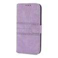 thumbnail image 2 of Funda de cuero PU + TPU con hebilla magnética de rayas en relieve para iPhone 13 Pro Max, con tapa horizontal, soporte, ranura para tarjetas, billetera, marco de fotos y correa, 2 of 5