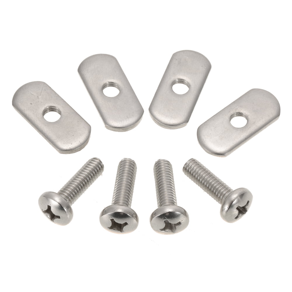4 Sets Durable Stainless Steel Screws & Nuts Hardware for Kayak Track/ Rail Fq 