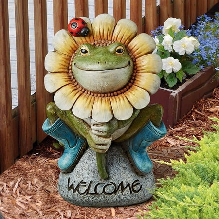 Design Toscano Flowery Frog Garden Welcome Statue