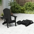 thumbnail image 4 of FOOWIN Folding HDPE Adirondack Chair with 4 in 1 Cup Holder Tray Plastic Adirondack Chairs Weather Resistant Lawn Outdoor Firepit Chairs, Black, 4 of 9