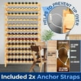 thumbnail image 4 of NutriChef Bamboo Stackable Wine Rack, 12-Tier 108 Bottle Capacity Free Standing Floor, No Tools Assembly, Modular Storage Display Shelf for Kitchen and Cellar 33.5" x 10" x 62.75", 4 of 8