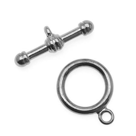 Cross Toggle Clasp - Gun Metal Plated Sleek Toggle Clasps - 17mm (10 Sets)