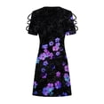 thumbnail image 4 of DailyTrove Women's Sunflower Print Fit & Flare Dress, Short Sleeve, Casual Picnic & Resort Wear, Lightweight Rayon Blend, 4 of 5