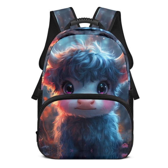 HUIACONG Cute Highland Cow School Backpack for Students 6-18 Ergonomic Padded Shoulder Straps Large Capacity Bookbag for Elementary Middle High School Boys Girls Daily Use