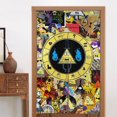 thumbnail image 1 of Cortina de puerta Bill Cipher para entrada, cortina opaca con estampado de patrón, cortina divisoria de ambientes, tapiz para decoración del hogar, 34" de ancho x 56" de largo, 1 of 7