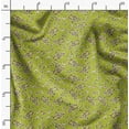 thumbnail image 2 of Soimoi Florals Printed, Cotton Satin Spandex, Sewing Fabric by The Yard 54 Inch Wide, Decorative Fabric for Dresses and Home Accents, Lime Green, 2 of 6