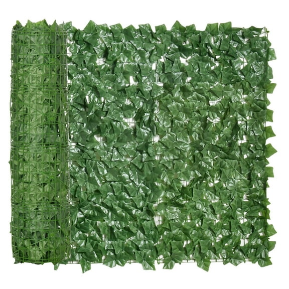 Artificial Grass Wall Panels - 118x39 Outdoor Ivy Fence, Dark Greenery Backdrop for Patio, Garden, Privacy Screen, Realistic Faux Ivy Decor