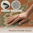 thumbnail image 6 of ODIKA 6'x9' Washable Area Rug Easy Care, Non-Shedding, Teal Terracotta Geometric Medallion Intricate Border with Floral Accents for Queen Size Bedroom Under Bed Master Suite, 6 of 7