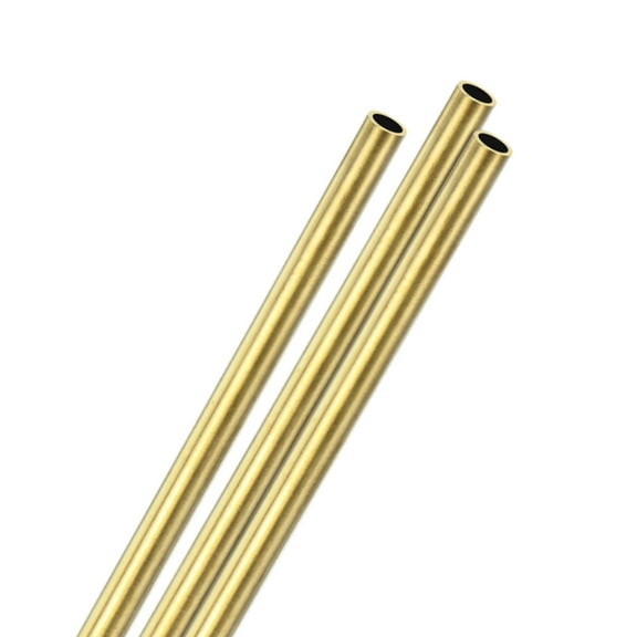 Uxcell 3-Pack 300mm Brass Round Tube,  6mm ID 8mm OD Seamless Stainless Steel Tubing for Construction/Machining/DIY Crafting