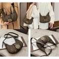 thumbnail image 4 of Canvas Tote Bag, Brown and Black, Small Crossbody Handbag with Double Handle, Casual Everyday Purse, 4 of 9