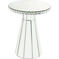 thumbnail image 2 of Accent Table with Beveled Mirror Framing and Faux Crystals Silver - Saltoro Sherpi, 2 of 5