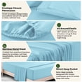 thumbnail image 5 of Lux Decor Rayon from Bamboo Blend Sheets Set - 4 Piece Deep Pocket Bed Sheets Set - California King, Blue, 5 of 8