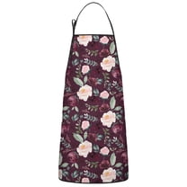 Pioneer Flower Floral Print Pattern Apron-Garden Aprons for Women with Pockets-Cotton Linen Waterproof Kitchen Cooking Gardening Aprons Adjustable for Kitchen,Cooking,BBQ and Salon 33x27 Inch